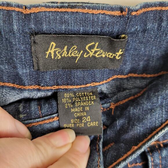 Ashley Stewart blue pleated sequin accent denim skirt Size 24 western glam - Picture 3 of 8